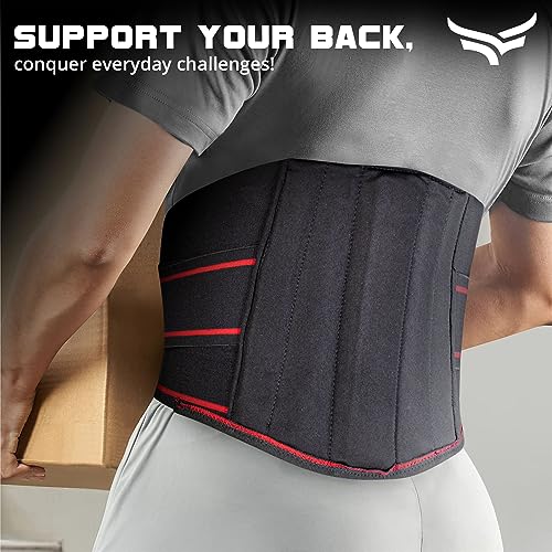 Image of XTRIM Back Support Belt For Backache, Flexible Back Splints, Elastic Webbing, Better Ventilation, Double Pull Mechanism, Hook Loop Closure, Easy to Wear & Remove (Black, Large, 1 Unit)