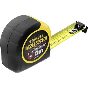 STANLEY FATMAX Flexómetro Blade Armor Classic Magnético 8m, Cinta Ancha 32mm, Blindaje Termoplástico y Recubrimiento Mylar, Anti Abrasión y Corrosión, ‎FMHT0-33868