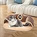 Bothyi Cat Carpet Tunnel Play Center Comfortable Exercise Cat Tunnel Rug Winter Warm Cat Tunnel Bed for Kitten Outdoor Small Animals, Brown M