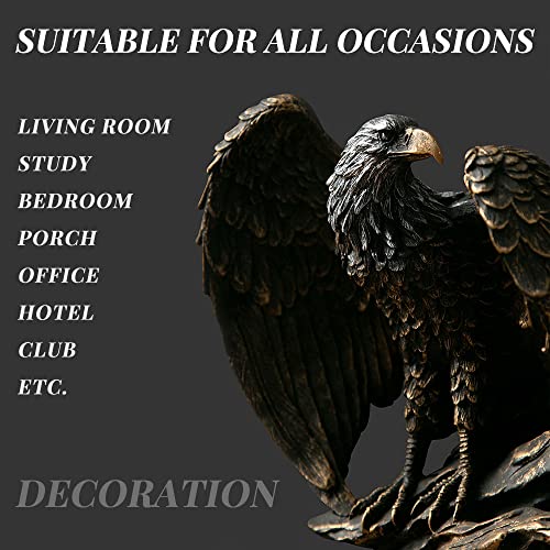 Fazhongfa Eagle Statue Sculpture Decorative Bronzed Resin Collectible for Office Home Room Desktop Display Decor as Meaningful Gift - Image 2