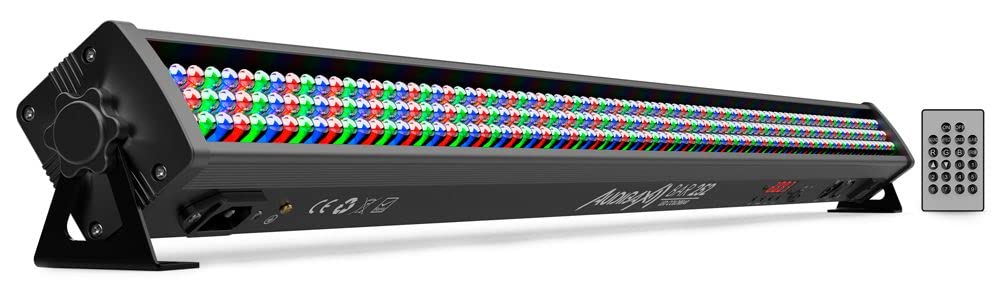 Audibax BAR-252 - Barra Luminosa a LED per Discoteche e Feste - 8 Segmenti Luminosi con Miscelazione dei Colori RGB - Display a LED e Telecomando Integrato - Lunghezza della Barra 101,5 cm