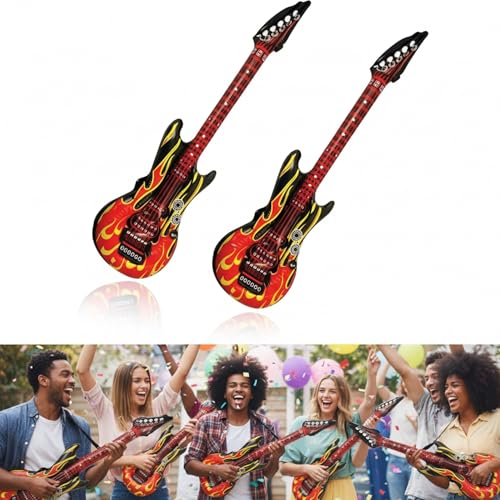 ZhuPu 2 Pcs Inflatable Guitar, Blow Up Guitar for Parties, Suitable for Various Occasions, Especially for Gatherings With Friends, Parties And Outdoor Activities.
