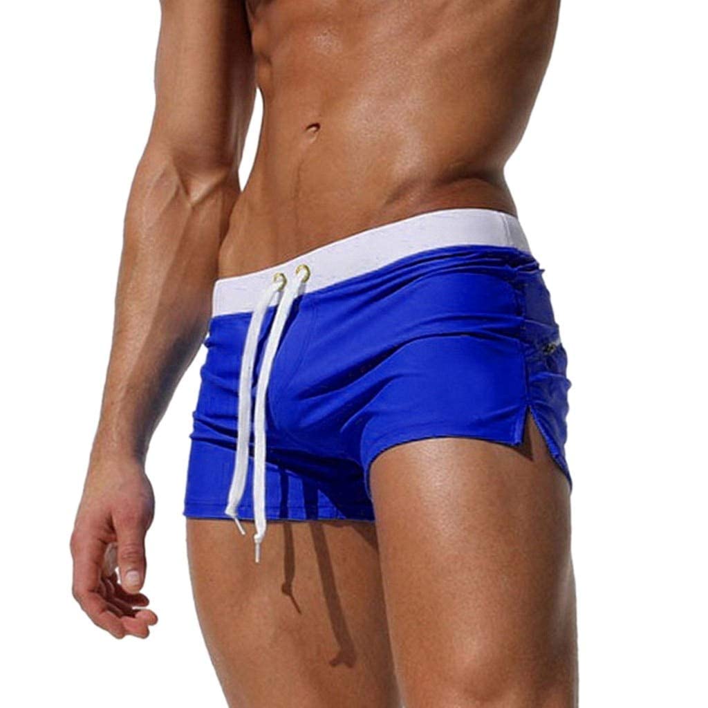 2019 Bikinis Fashion Men Plus Size Men able Trunks Pants Solid Swimwear Beach Shorts Slim Wear : Dark, S, China-image-42