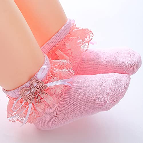 Baby Girl Lace Socks Princess Socks Dress Socks for Newborn Infant and Toddlers Gift Set4