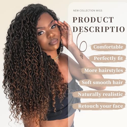 Image of 8 Packs Curly Boho Braids Faux Locs Crochet Hair, 14 Inch Goddess Locs