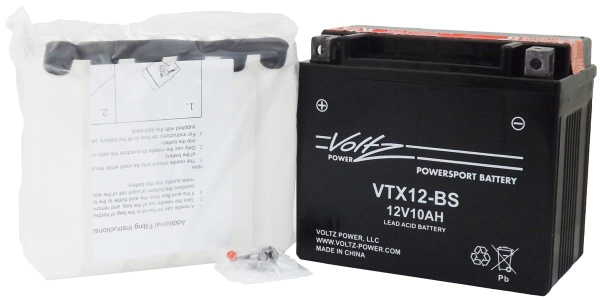 VTX12-BS Maintenance Free (AGM) Powersport Battery with Acid Pack