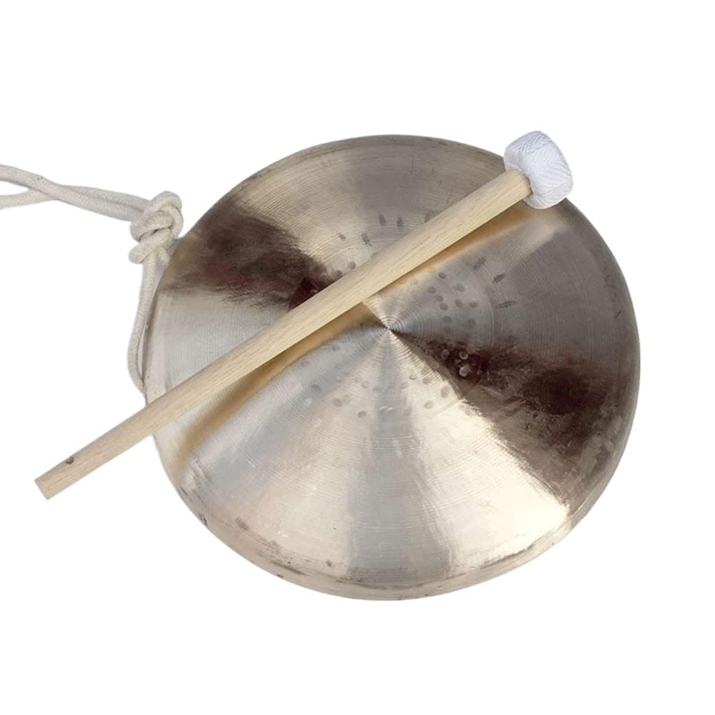 Instrumento Chino, Gong de latón Gong Chino de Bronce Feng Shui Chino Gong de latón, Gong Chino Gong auténtico Gong Mini Gong Pequeño Gong Gong Instrumento(20.5cm)