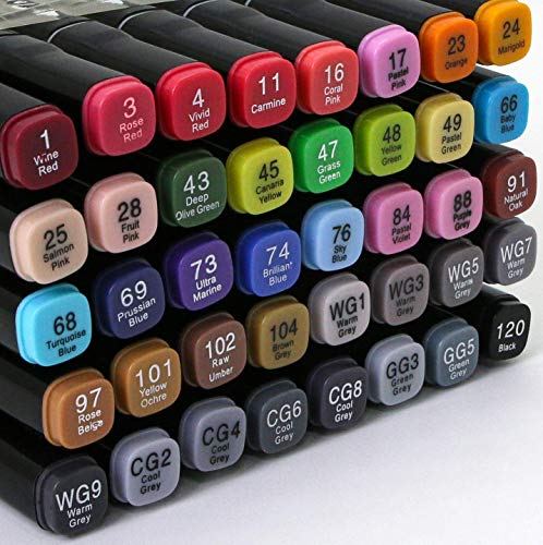 Mmfb Alcohol Markers, Dual Tips Permanent Art Markers - 1Mm Fine And 6Mm Chisel Tips Pens - Kid Adult Coloring Book Drawing Planner Calendar Projects (40 Pack D) #TOP1