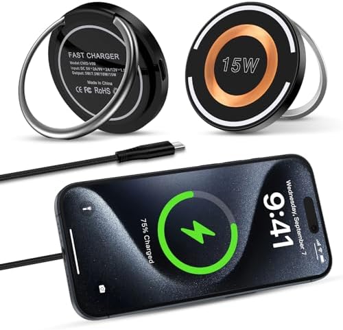 Wireless Charger Charger Fast 2Pack 15W Magnetic Charging Pad image 3