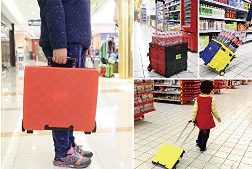 Zusammenklappbarer Einkaufstrolley Aufbewahrungsbox, Mehrzweck-Hochleistungs-Klapptrolley Einkaufskiste auf Rädern – Bild 6
