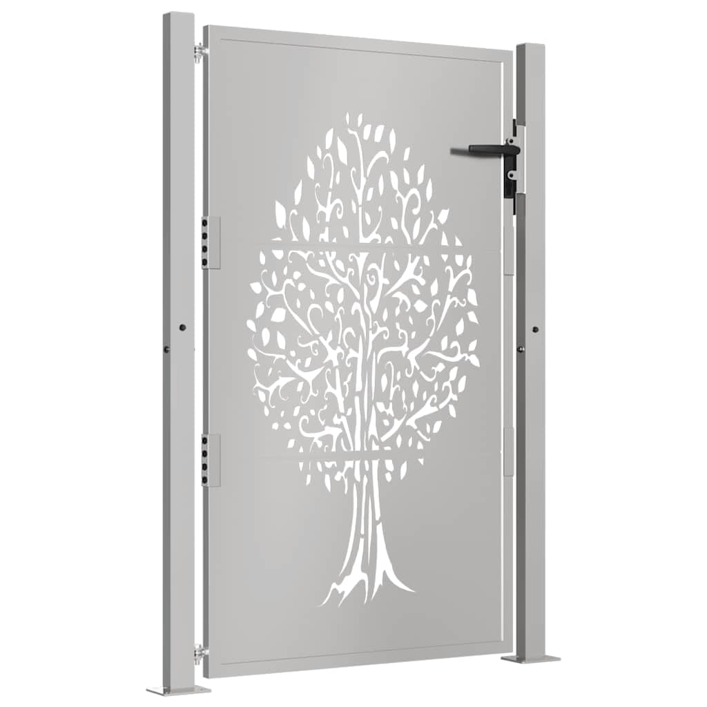Puertas de Exterior, Puerta Jardin Exterior, Puerta de jardín 100x125 cm de Acero corten con diseño de árbol