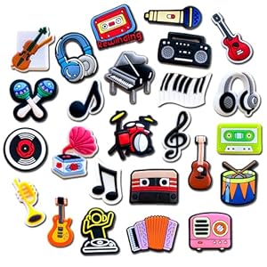 25, 40Pcs Music Shoe Decoration Charms for Clog Decoration, Musical Instruments Charms Accessories for Adult Men Women Teens Boys Girls Party Favor