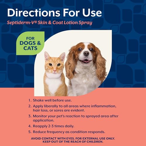Image of NaturVet Green Tree Septiderm-V Skin Care Lotion for Dogs & Cats - Pet Health Supplement for Dermatitis, Dog Skin Allergies, Itching, Hot Spots, Cat Rashes - Pet Lotion, Grooming Aid - 8 Oz.