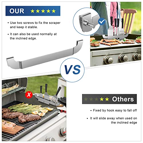 2 Pack Griddle Spatula Holder, 10 Inch Stainless Steel Barbecue Tool Hold Rack, Outdoor Picnic Griddle Accessories for Blackstone, Royal Gourmet and Other Flat Top Griddle by tonhui - Image 4