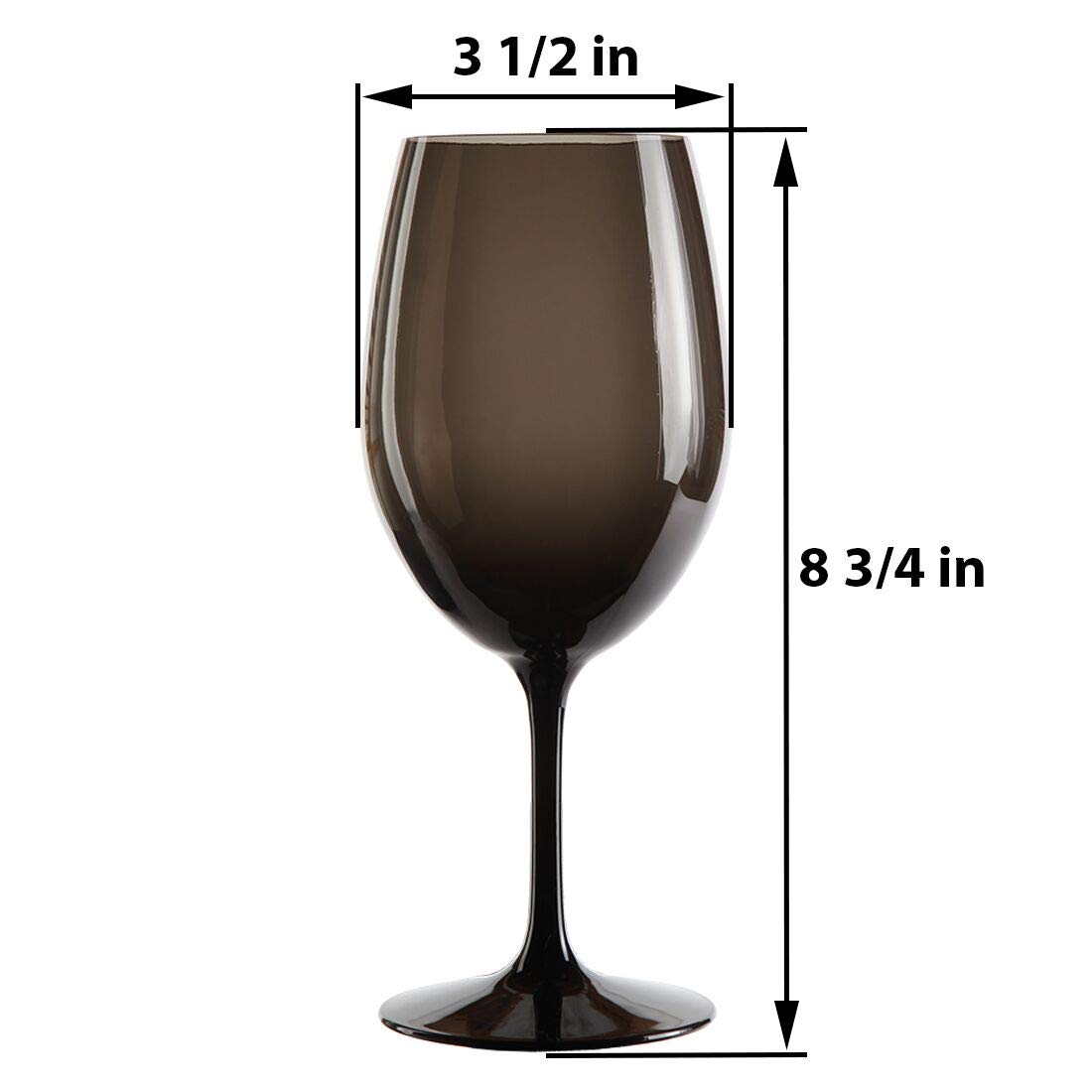 Lily's Home Unzerbrechliche Acryl-Weingläser, aus bruchsicherem Tritan-Kunststoff und ideal für den Innen- und Außenbereich, wiederverwendbar, gemischte Farben – dunkel (je 590 ml, 4 Stück