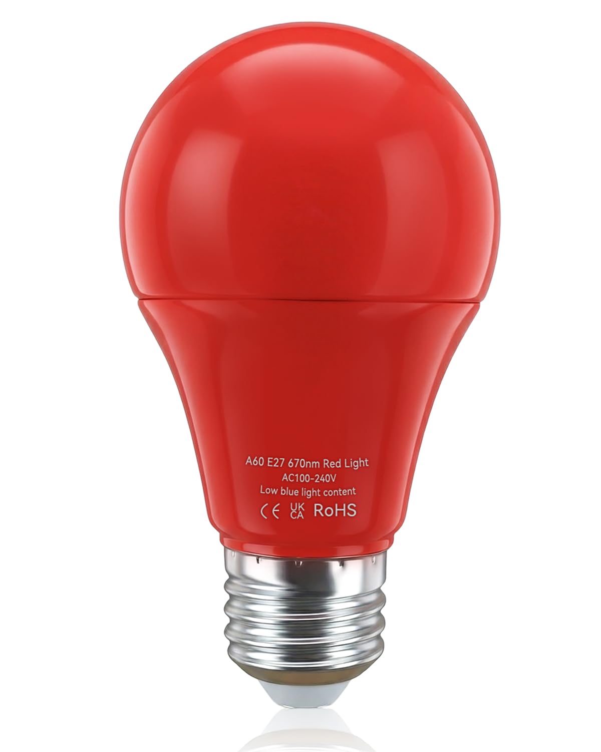 Lamptobe 670nm Red Sleep Light Bulb - 9W E27 A60 Red LED Bulb for Melatonin Promote 100% Blue Light Blocking Red Light Therapy Bulb for Bedroom Sleeping, Baby Nursery, Reading, Non-Dimmable (1-Pack)