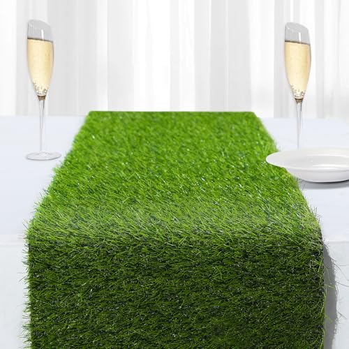 Artificial Grass Table Runners-13 x 36 Inches Faux Grass Table Runner for Golf Themed Party,Synthetic Turf Table Runner for Wedding Party, Birthday, Banquet, Baby Shower, Home Decor