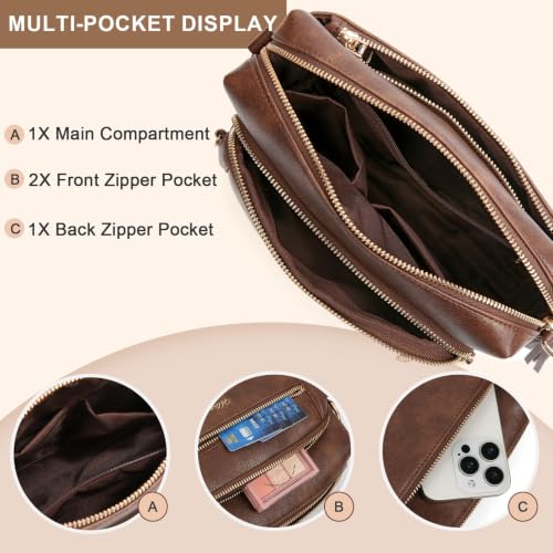 Image of Vegan Leather Crossbody Bags for Women Anti theft Purses and Handbag