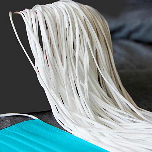 image for Yalis Elastic Band for Ear Loop Cord String 50 Yards, White Braided El