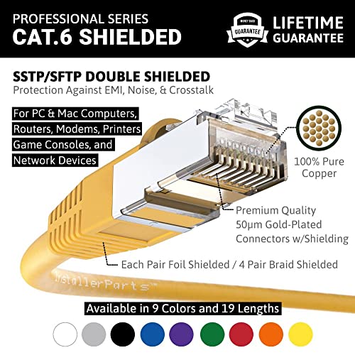 Cable Ethernet CAT6 Shielded SSTP 10 FT Amarillo 10 Pack miniatura 2