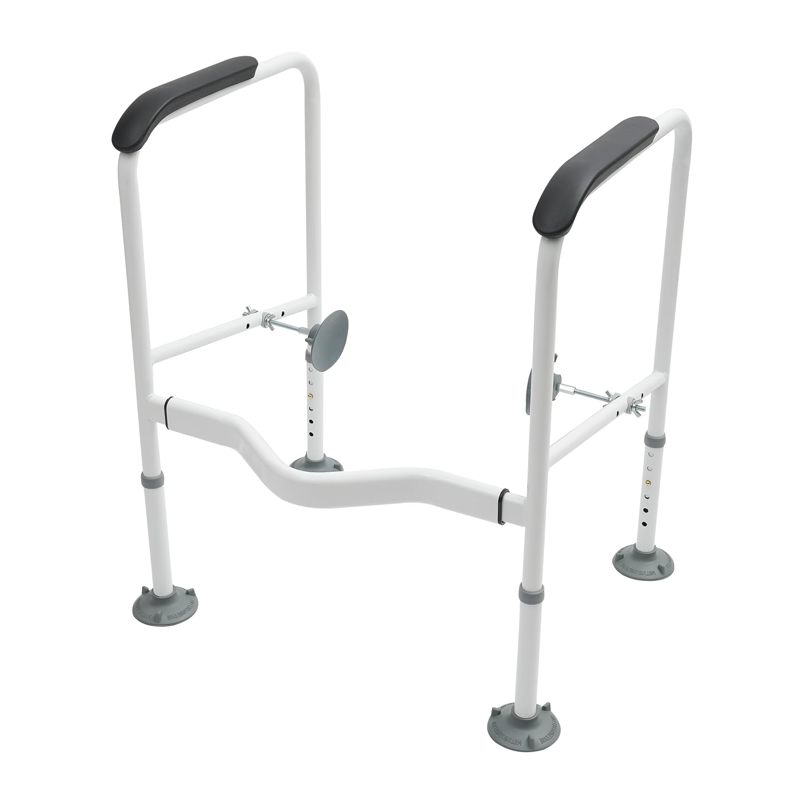 Asidero para levantarse para inodoro, acero al carbono, 6 alturas ajustables, ancho y ancho, asa de apoyo para la pared, 150 kg, capacidad de carga de inodoro