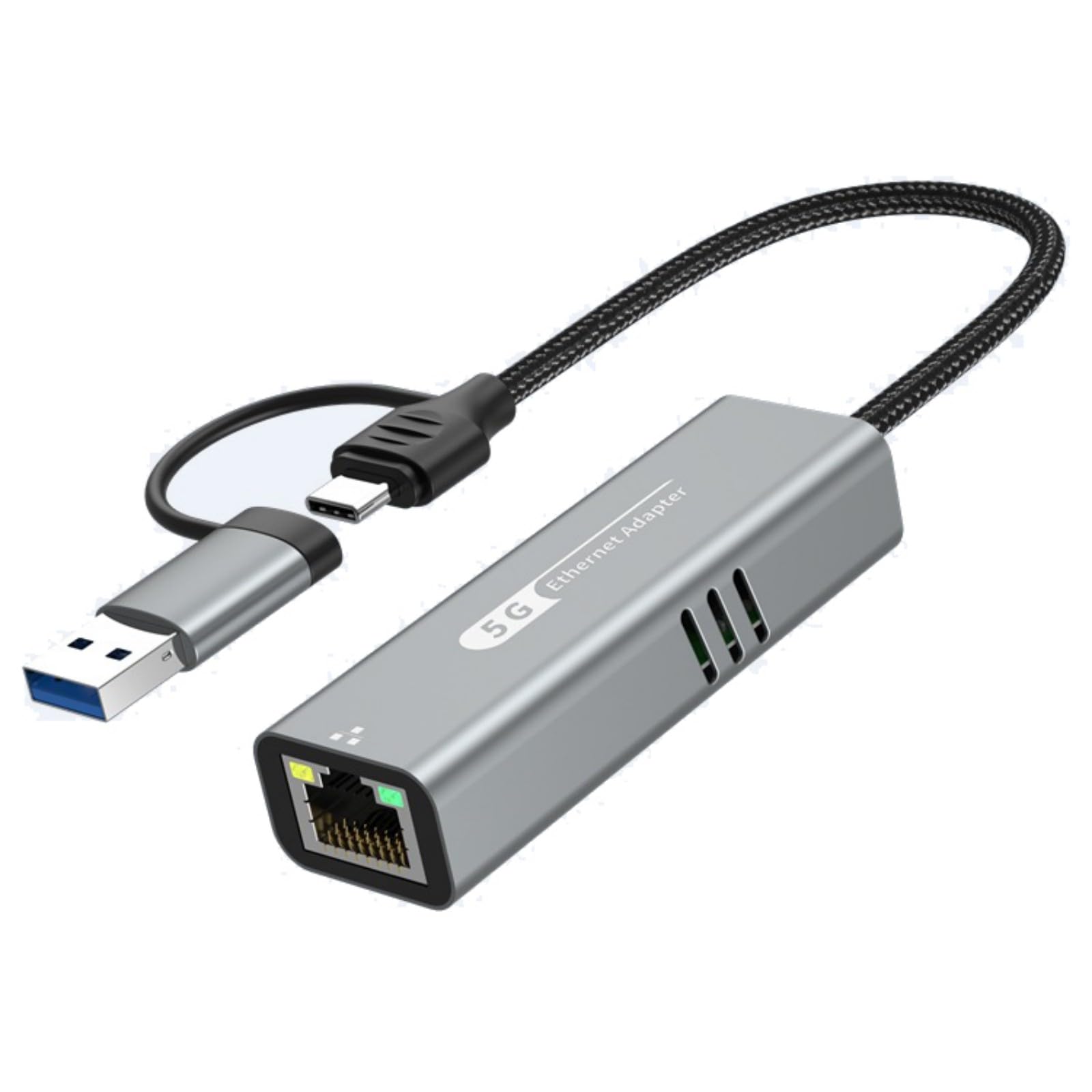 Adattatore USB 5 GHz Gigabit Ethernet per desktop laptop server, scheda di rete ad alta velocità con adattatore di rete a due porte di gioco