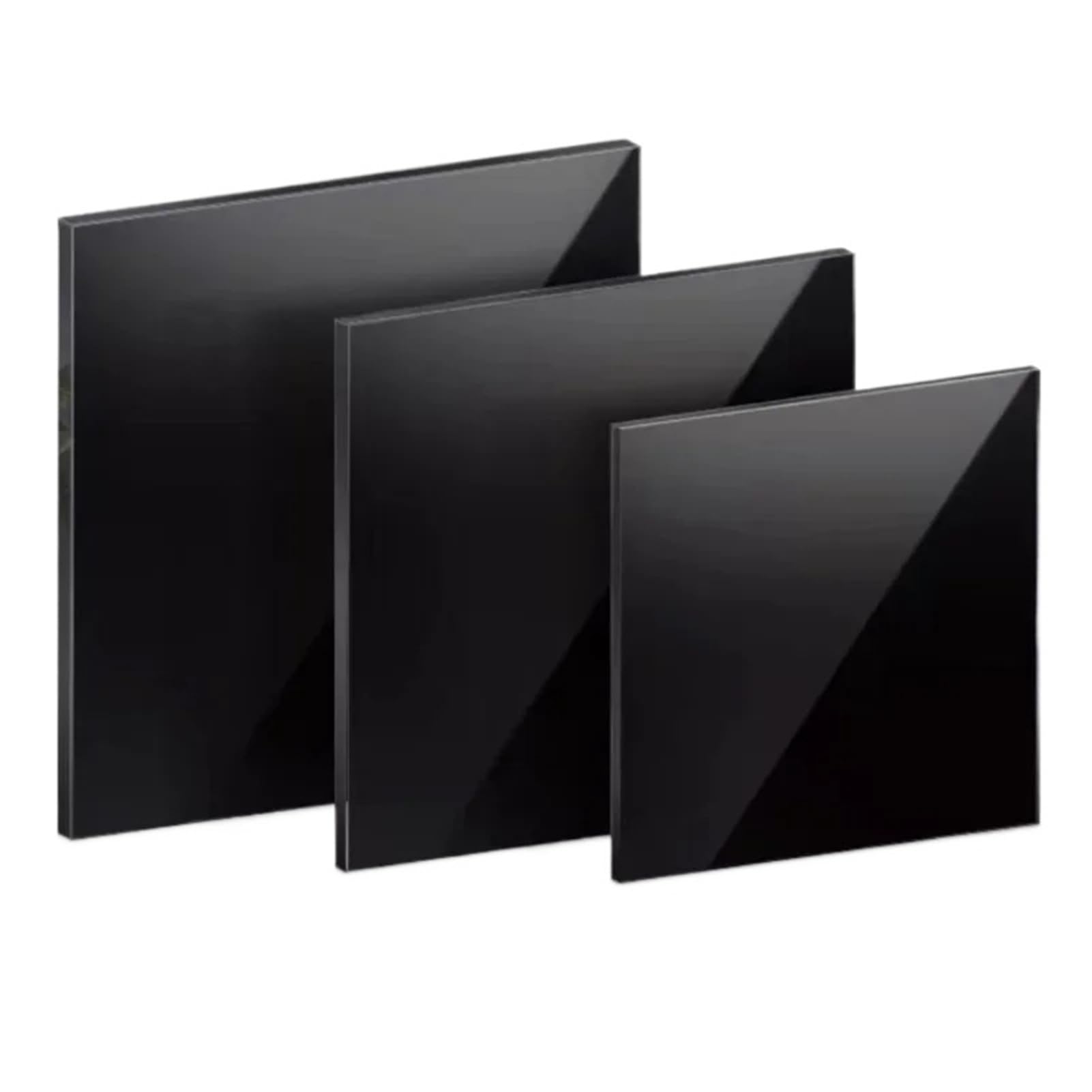 Placa de plástico de policarbonato negro (150 x 150 mm, 2 unidades, 8 mm)