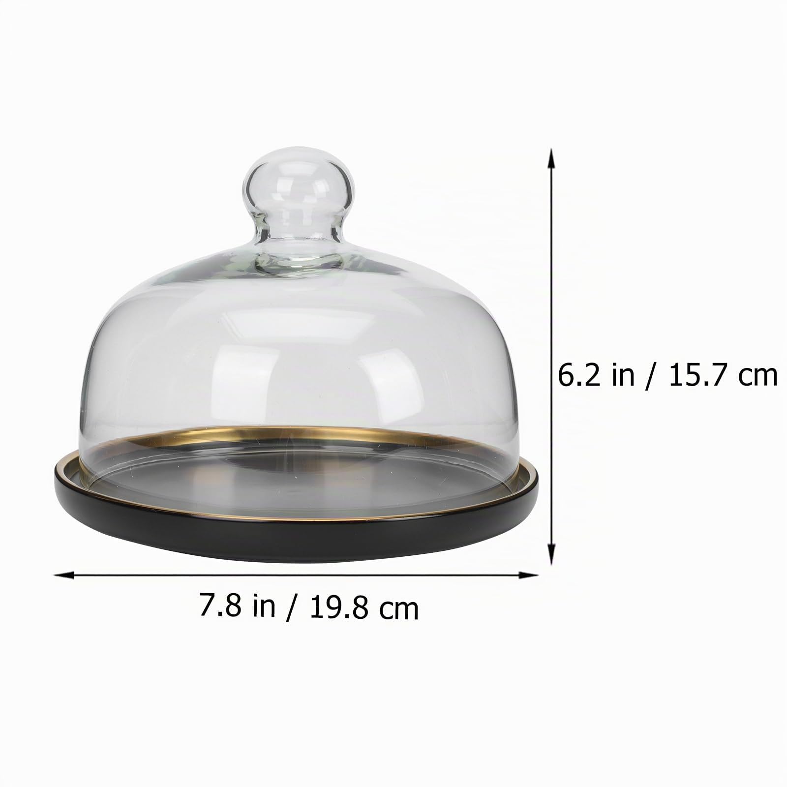 Cabilock Mini cloche à gâteau en verre - Cloche à fromage - Avec assiettes en céramique - Rose - Cloche en verre - Pour invités de mariage, gâteaux, repas et desserts
