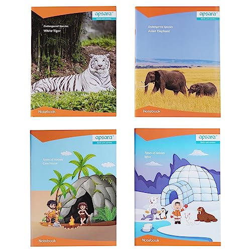 Image of Apsara Kingsize Notebook | Blue Lines | Bright Paper |Center Staple | 24 x 18 cm | 172 Pages | Single Line | Pack of 12