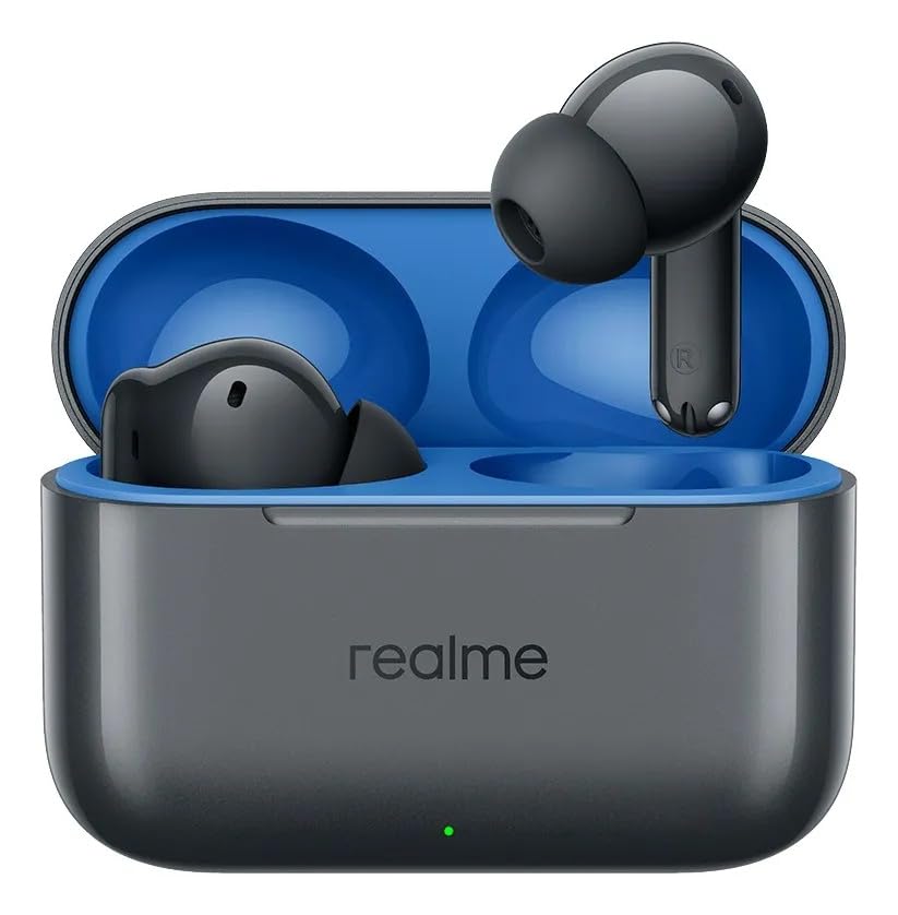 Image of realme Buds T200 TWS Earbuds, Hi-Res Audio, LDAC, IP55 Water Resistant, 12.4mm Dynamic Bass Driver, 32dB ANC, 50h Playback (Gray)