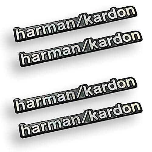 Emblema adhesivo con el texto "Harman Kardon", de aluminio, para altavoces