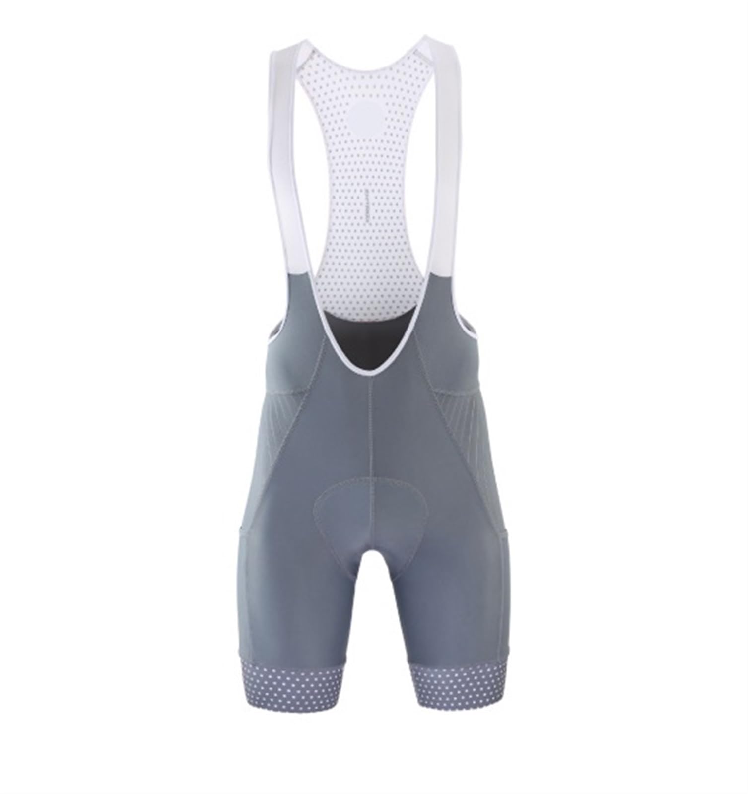 Pantalones Cortos de Ciclismo con Almohadilla de Gel for Hombre, Pantalones Cortos con Tirantes, Reflectantes y Transpirables, con Bolsillos Traseros Culotte Ciclismo Hombre(Grey,4XL(EUR 3XL))