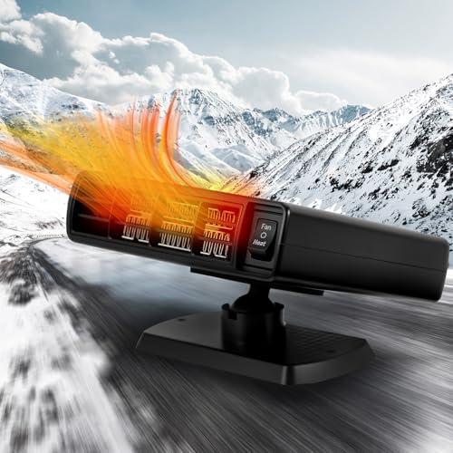 Uwelliky Auto Heizlüfter 12V 120W Tragbare Auto Heizung, 2 in 1 Heizung...