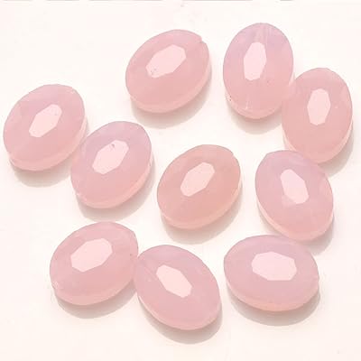 30pcs/Lot Faceted Glass Oval Beads Plated 9x12mm Natural Stone Beaded Crystal Accessories Making Jewelry DIY Beads - (Color: Pink Jade)