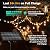 Stright 60FT Solar String Lights Outdoor Weatherproof with Remote, Solar Powered LED Edison Bulb 15 Sockets Outdoor String Lights for Outside Patio Backyard Fence Halloween Christmas Decorations