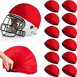 Ramede 12 Pieces Football Helmet Covers for Practice Scrimmage Cap Helmet Cover Scrimmage Cap for Youth Adult Football Hockey Training Accessories 10.4 Inch in Diameter (Regular Style,Red)