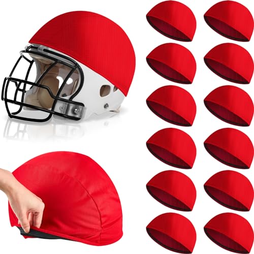 Ramede 12 Pcs Football Helmet Scrimmage Caps, Regular Style, Red by Ramede - Used condition - US$22.14