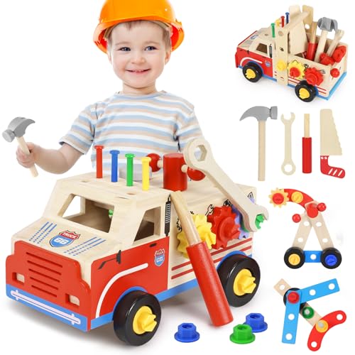 Werkzeugkoffer Kinder Werkbank - Holzspielzeug Spielzeug ab 3 jahre 45...