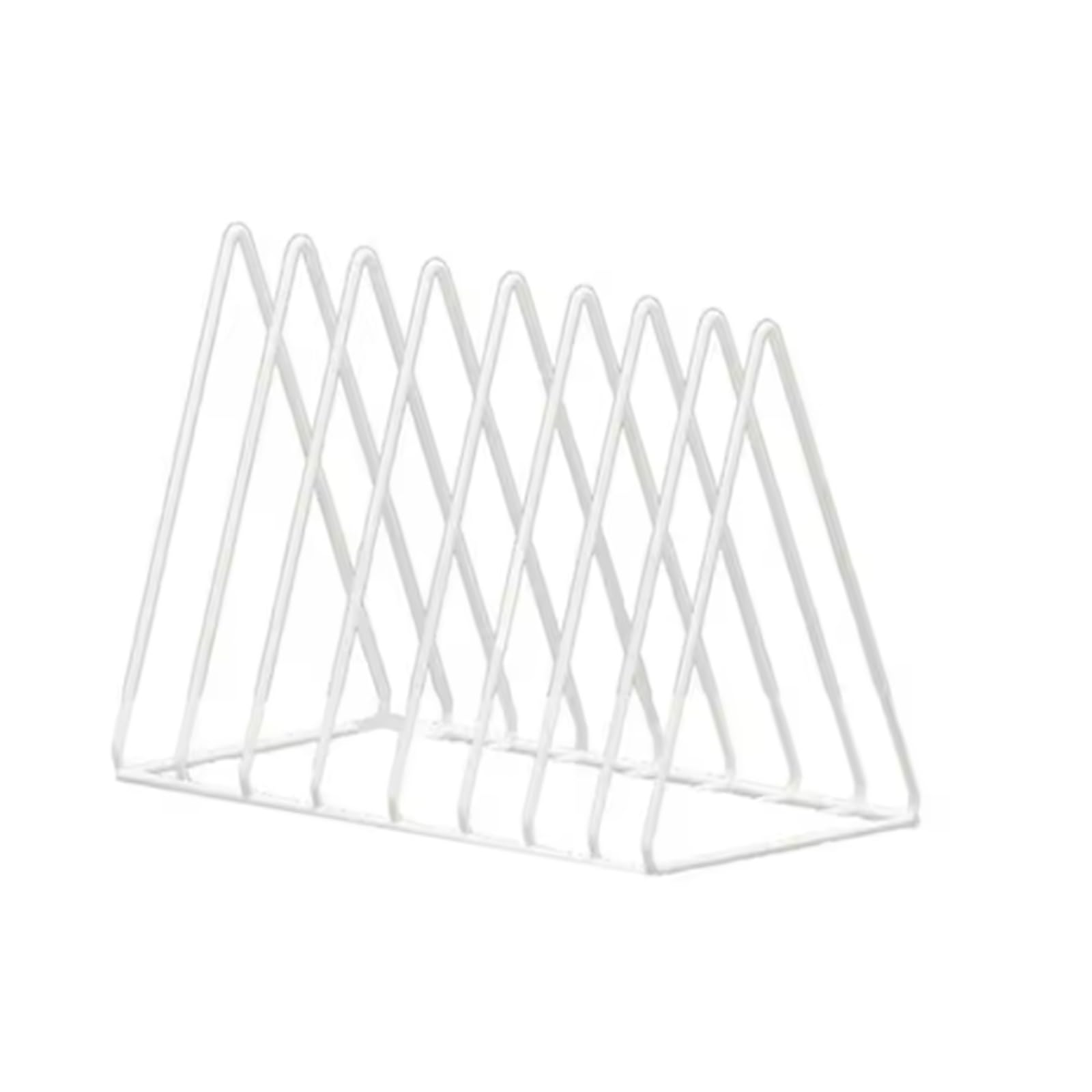 Desktop Bookends Multifunctional Triangle CD Storage Rack Record Holder for Desk Bookshelf Organizer for Books Magazines Space-Saving for Home Office School Library(B)