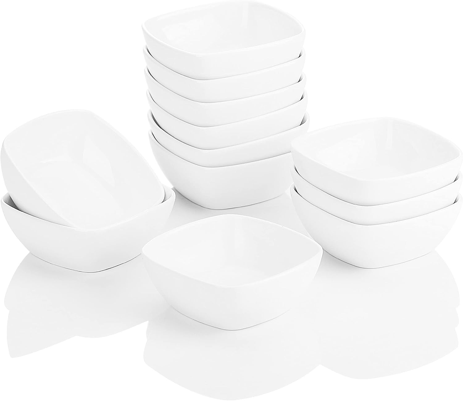 MALACASA Snackschale, MINI Dessertschalen 12er Set, 170ml Porzellan,Ø 10 cm