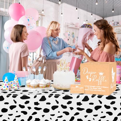 Image of 50 Diaper Raffle Tickets with Box for Baby Shower Game, Clear White Diaper Raffle Card Box for Gender Reveal Baby Shower Raffle Oh Baby Party Decoration Card Boxes