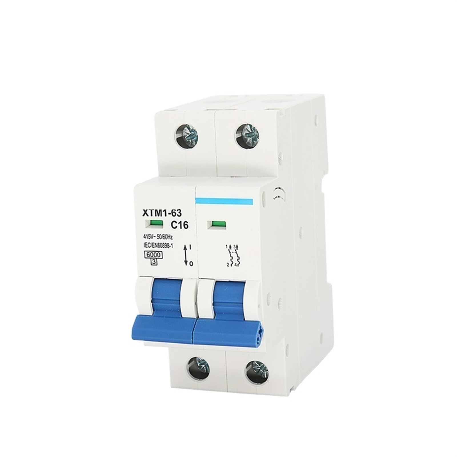 GVBAEPIEO Miniature Circuit Breaker Air Switch 2P House MCB with Indication DIN Rail AC DZ47-63 6KA Overload 1Pcs(25v)