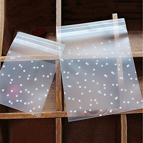 Hearsbeauty - Bolsas de celofán autoadhesivas, 10 x 10 cm + 3 cm Cover