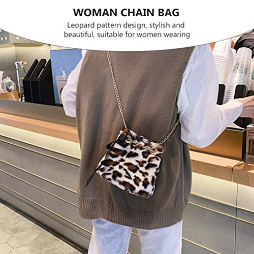 KESYOO Bolsa de Ombro de Pelúcia da Moda Bolsa de Corpo Cruzado para Mulheres Senhora (Branca)