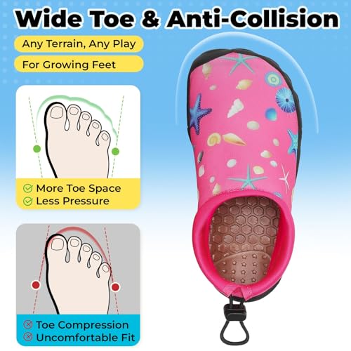 Image of Mishansha Kids Water Shoes Quick-Dry Wide Toe Box Non-Slip Barefoot Shoes Beach Pool Swim Shoes