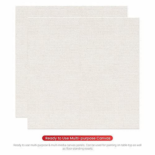 Image of Scholar Art Hobby Series 04 Oz (230 GSM) 100% Cotton Canvas Panel Board for Painting (White Blank Canvas Boards for Acrylic Paint, Oil Paint, Wet & Dry Media) | 06 inchx06 inch (15x15 cm), Pack of 6