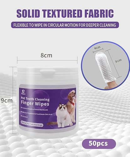 Pepultech Conjunto de lenços de limpeza de orelhas de cachorro e lenços de limpeza de dentes, lenços