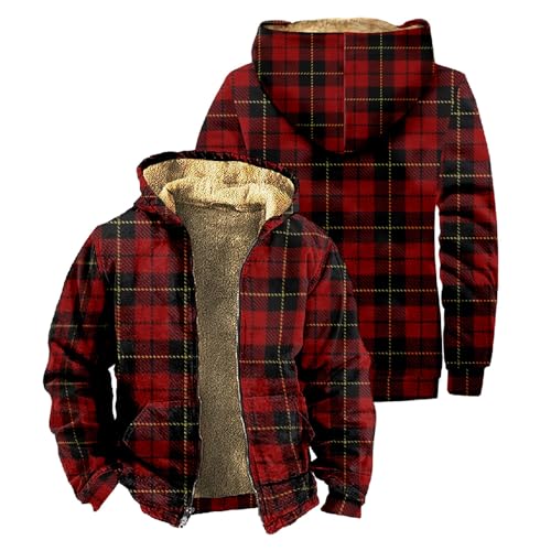 DUHGBNE Heren Hoodies Casual Warme Jas Fleece Jas Dikke Gewatteerde Werkkleding Comfortabele Hoodies Jas Wandelen Jas met Capuchon - Image 4