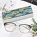 VstaDank Hard Shell Blue And Yellow Flowers Eyeglass Case Lightweight Fashion Glasses Case Magnetic PU Leather Travel Sunglass Holder Portable Protective Glasses Cover for Women Men