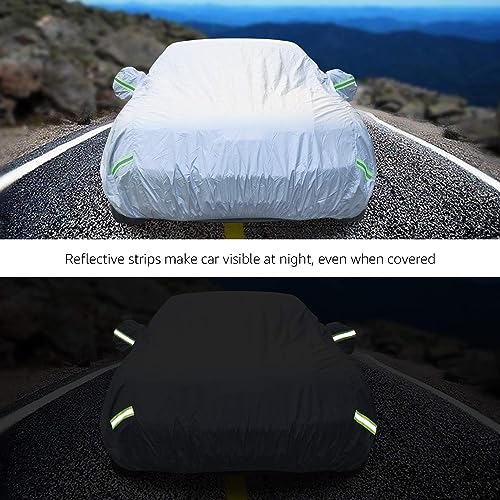 Image of GXARTS Car Cover 196 inchx78 inchx59 inch Waterproof All-Weather Sedan Cover Outdoor Indoor with Zipper Door & Windproof Straps | UV Snow Dust Protection Fit for Toyota Camry Honda Accord Kia K5 Altima